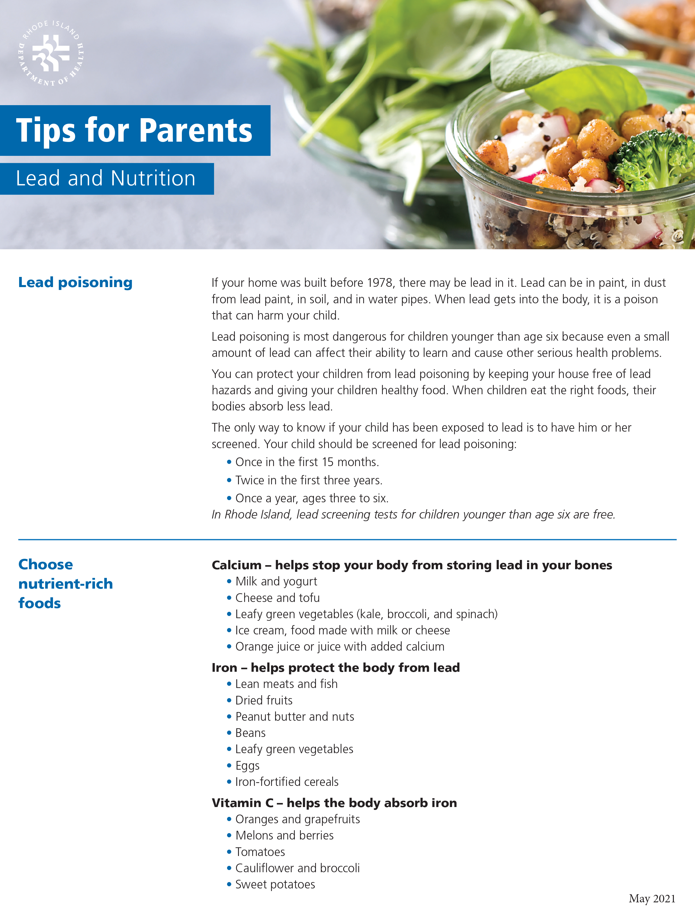 Lead Poisoning: Nutrition Tips For Parents