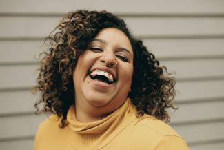 woman smiling