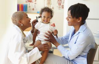Doctor, Mom and baby
