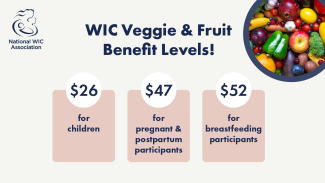 WIC Veggie and Fruit Benefit Levels