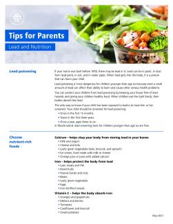 Nutrition Tips For Parents to Prevent Lead Poisoning In Children
