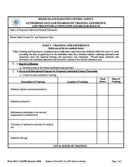 Radioactive Materials 2A Nuclear Pharmacist