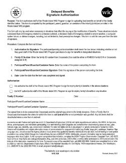 WIC 318 Delayed Benefits Signature Authorization