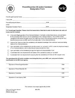 WIC 375 Caretaker Designation