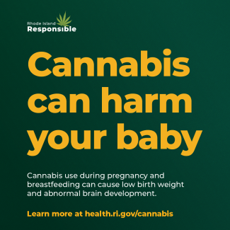 Cannabis can harm your baby - social media post