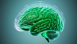 green brain with scans