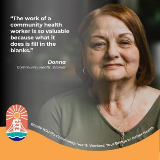 Sample social media post featuring Donna, a local Community Health Worker