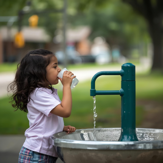 Child drinking water