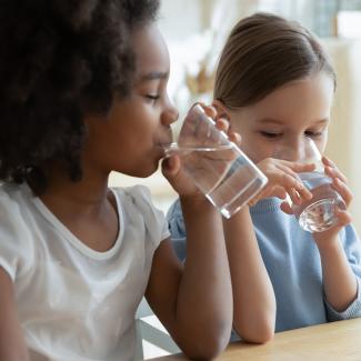 Kids drinking water