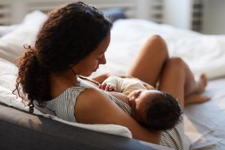 mom breastfeeding her baby