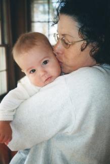 Woman holding baby
