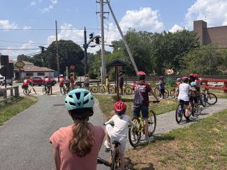 kids riding bikes