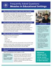 FAQ: Measles in Educational Settings